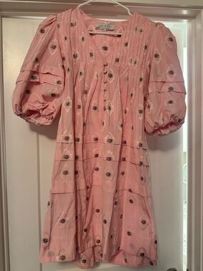 Hunter Bell Pink Puff-Sleeve Mini Dress